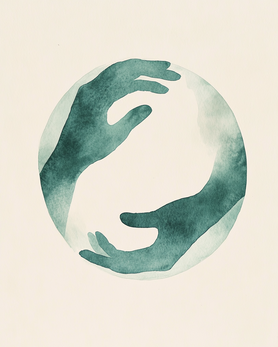 Abstract illustration representing compassionate healthcare and human connection